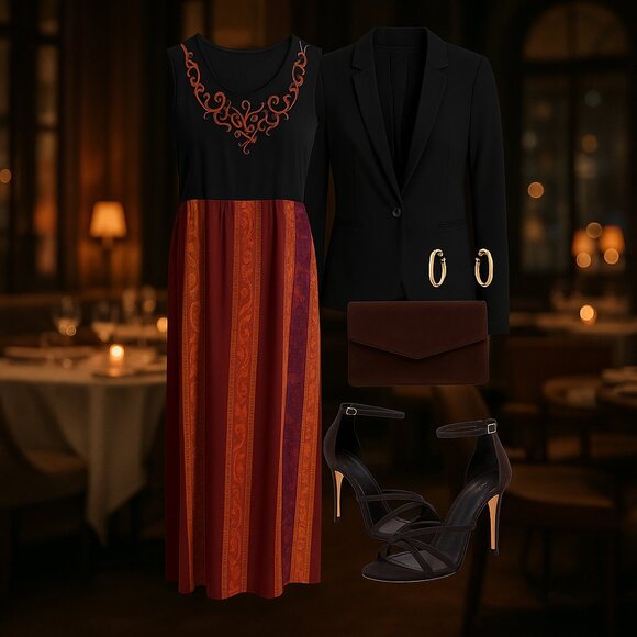 ✨ Vintage Made in USA Embroidered Maxi Dress – Size 12 ✨ - Picture 3 of 12